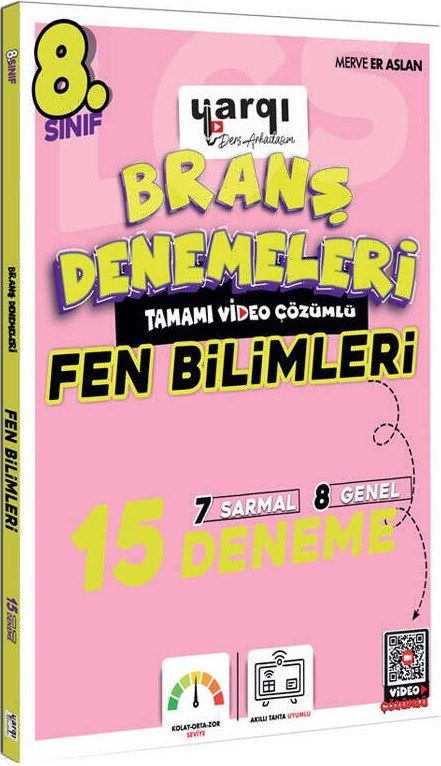 Yargı Ders Arkadaşım 8. Sınıf Tamamı Video Çözümlü Fen Bilimleri 15 Branş Denemeleri