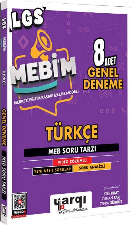 Yargı Ders Arkadaşım 8. Sınıf LGS MEBİM Türkçe 8 Adet Genel Deneme