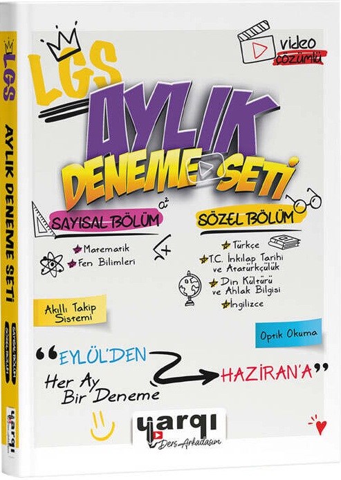 Yargı Ders Arkadaşım 8. Sınıf LGS Aylık Deneme Seti Sayısal-Sözel Bölüm