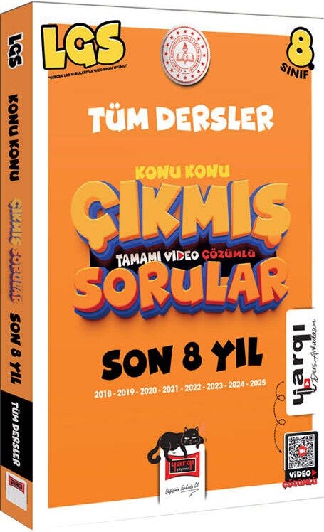 Yargı Ders Arkadaşım 8. Sınıf LGS 2018-2025 Tüm Dersler Konu Konu Son 8 Yıl Çıkmış Sorular