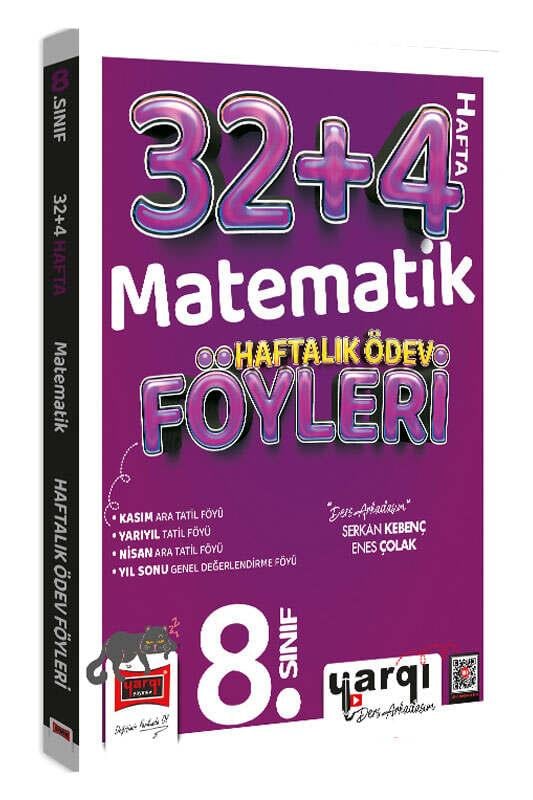 Yargı Ders Arkadaşım 8.Sınıf Matematik 32+4 Haftalık Ödev Föyleri