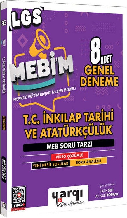 Yargı Ders Arkadaşım 8. Sınıf LGS MEBİM T.C. İnkılap Tarihi ve Atatürkçülük 8 Adet Genel Deneme
