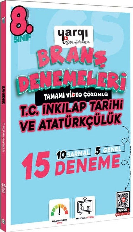 Yargı Ders Arkadaşım 8. Sınıf Tamamı Video Çözümlü T.C. İnkılap Tarihi ve Atatürkçülük 15 Branş Denemeleri
