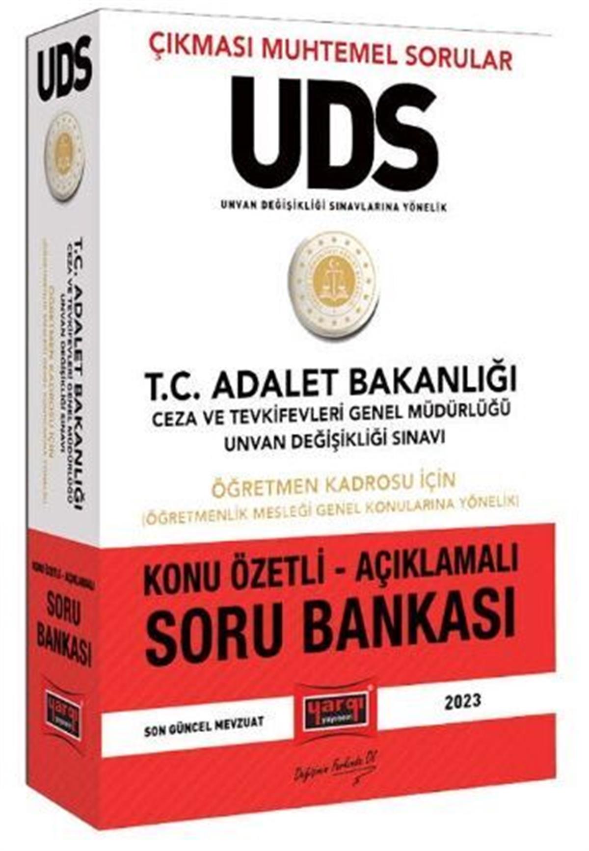 Yargı Yayınları 2023 Adalet Bakanlığı Ceza ve Tevkifevleri Genel Müdürlüğü UDS Öğretmen Kadrosu İçin Öğretmenlik Mesleği Genel K