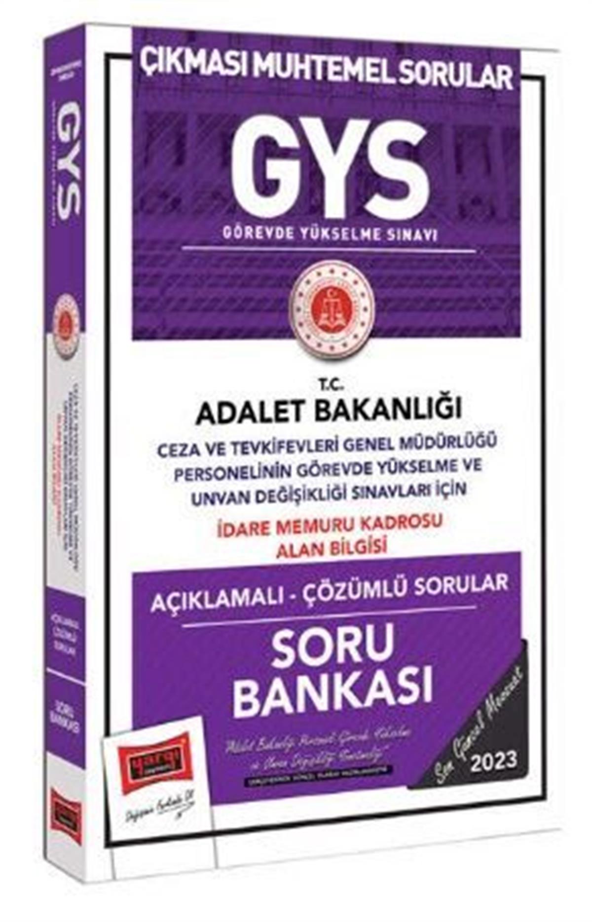 Yargı Yayınları 2023 Adalet Bakanlığı Ceza ve Tevkifevleri Genel Müdürlüğü İdare Memuru Kadrosu Alan Bilgisi İçin Açıklamalı Sor
