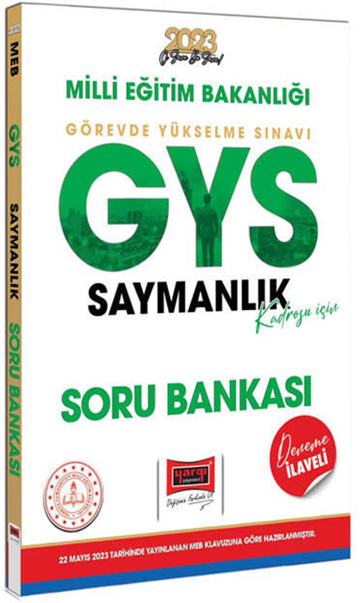 Yargı Yayınları 2023 MEB GYS Saymanlık Kadrosu İçin Deneme İlaveli Soru Bankası