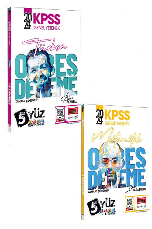 Yargı Yayınları 2024 KPSS 5Yüz Ekibi Genel Yetenek Türkçe Matematik Tamamı Çözümlü 15 Deneme Seti 2 Kitap