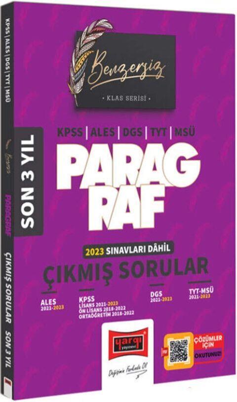 Yargı Yayınları 2024 KPSS ALES DGS TYT MSÜ Benzersiz Paragraf Son 3 Yıl Çıkmış Sorular