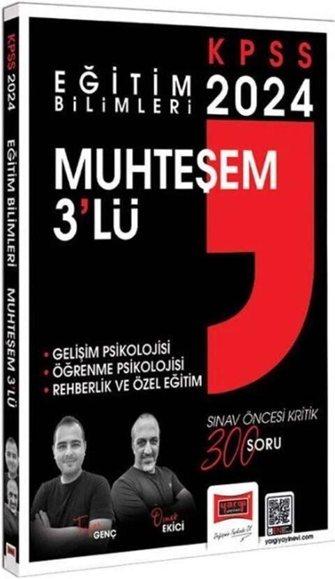 Yargı Yayınları 2024 KPSS Eğitim Bilimleri Gelişim Öğrenme Rehberlik Muhteşem 3 lü Soru Bankası Çözümlü