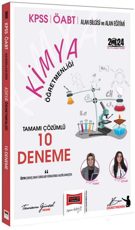 Yargı Yayınları 2024 ÖABT Kimya Tamamı Çözümlü 10 Deneme Sınavı