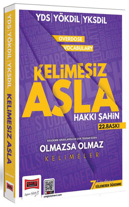 Yargı Yayınları 2024 YDS YÖKDİL YKSDİL Overdose Vocabulary Kelimesiz Asla 22.Baskı