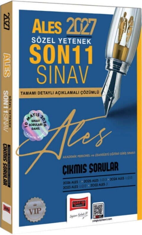 Yargı Yayınları 2027 ALES Sözel Yetenek Son 11 Sınav Tamamı Çözümlü Çıkmış Sorular