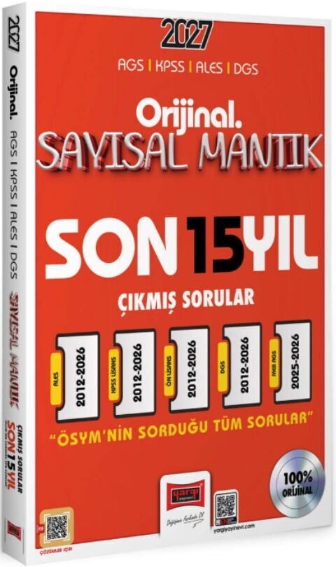 Yargı Yayınları 2027 KPSS AGS ALES DGS Orijinal Sayısal Mantık Son 15 Yıl Çıkmış Sorular