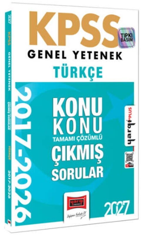 Yargı Yayınları 2027 KPSS Genel Yetenek Türkçe Konu Konu Tamamı Çözümlü 10 Yıl Çıkmış Sorular
