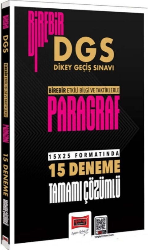 Yargı Yayınları DGS Paragraf Birebir Tamamı Çözümlü 15 Deneme