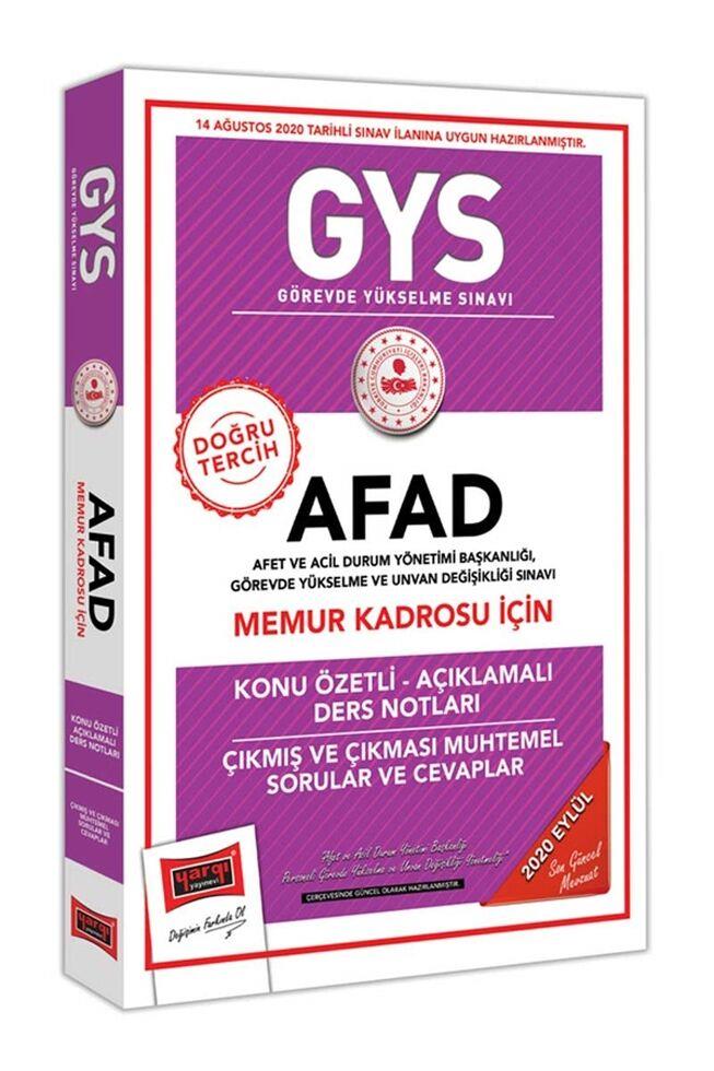 Yargı Yayınları GYS AFAD Memur Kadrosu İçin Konu Özetli Çıkmış ve Çıkması Muhtemel Sorular
