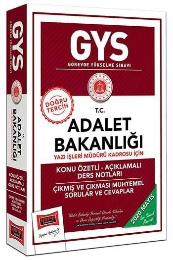 Yargı Yayınları GYS T.C. Adalet Bakanlığı Yazı İşleri Müdürü Kadrosu İçin Konu Özetli Açıklamalı Ders Notları