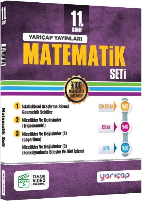 YarıÇap Yayınları 11. Sınıf Matematik Seti