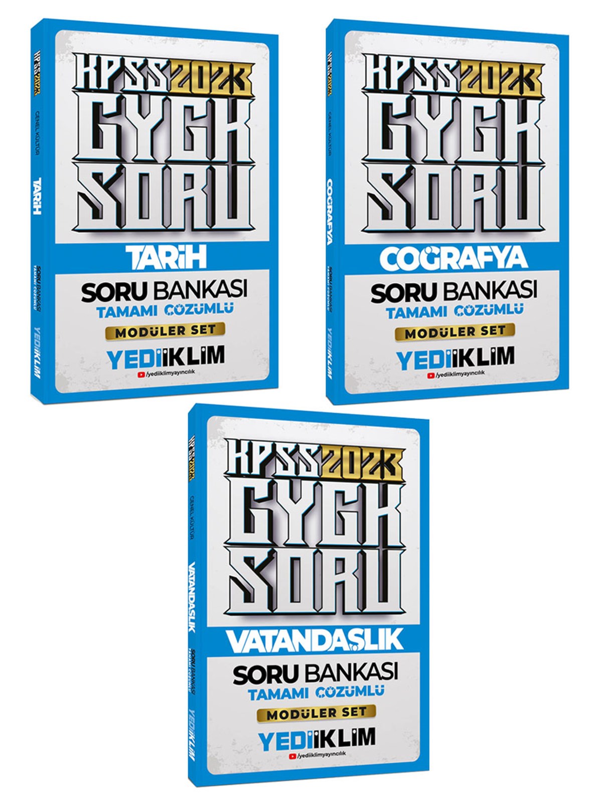 Yediiklim 2023 KPSS Genel Kültür Tarih-Coğrafya-Vatandaşlık Tamamı Çözümlü Soru Bankası Seti