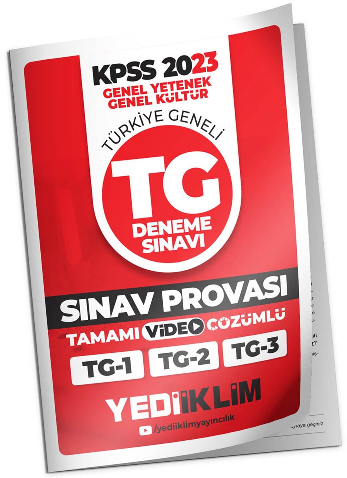 Yediiklim 2023 KPSS Genel Yetenek Genel Kültür Türkiye Geneli Sınav Provası Deneme (1-2-3) Tamamı Video Çözümlü