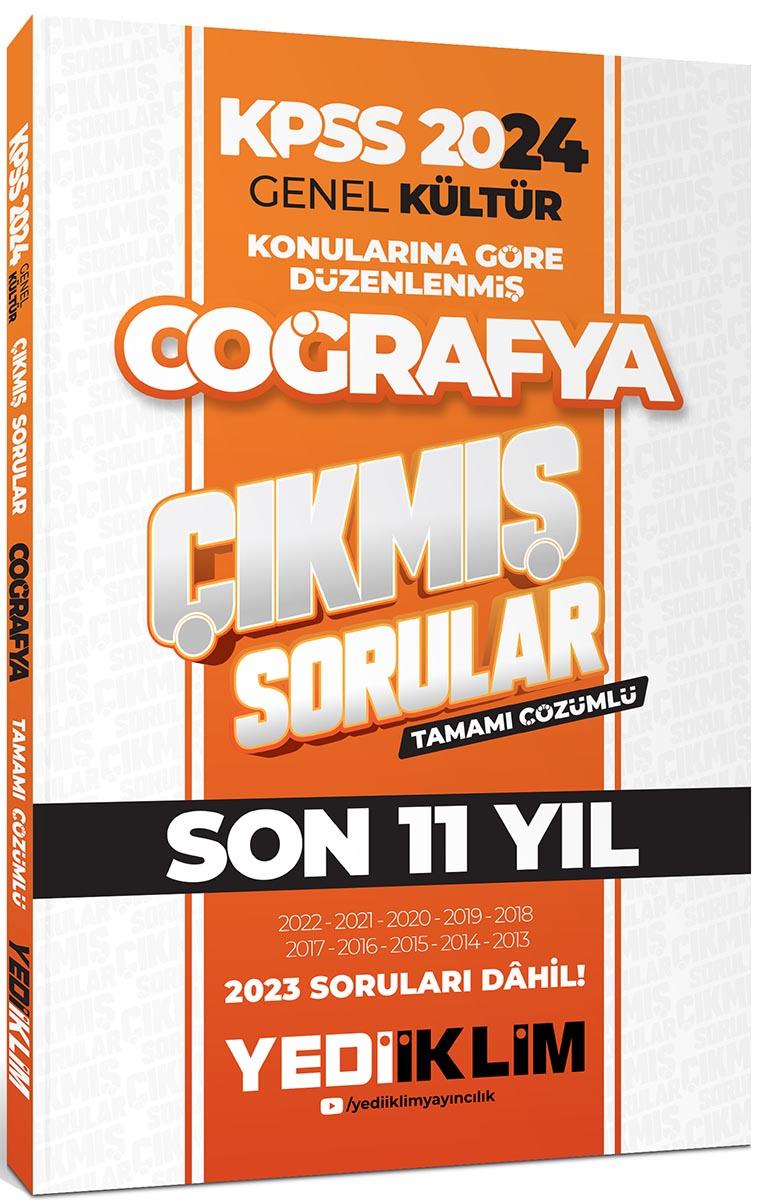 Yediiklim 2024 KPSS Genel Kültür Lisans Coğrafya Konularına Göre Tamamı Çözümlü Çıkmış Sorular