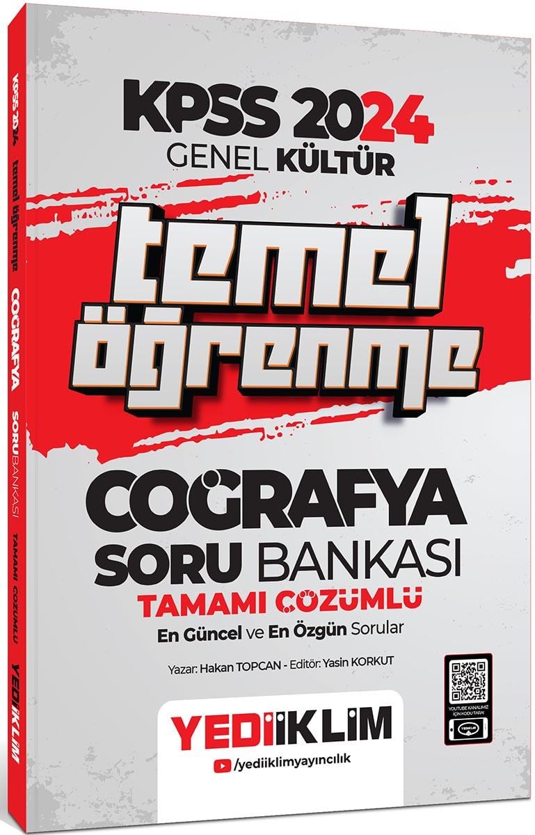 Yediiklim 2024 KPSS Genel Kültür Temel Öğrenme Coğrafya Tamamı Çözümlü Soru Bankası