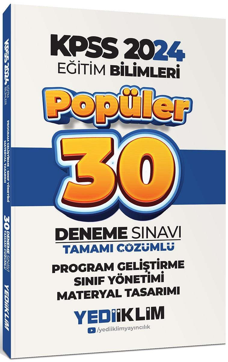 Yediiklim 2024 KPSS Program Geliştirme Sınıf Yönetimi Materyal Tasarımı Popüler Tamamı Çözümlü 30 Deneme
