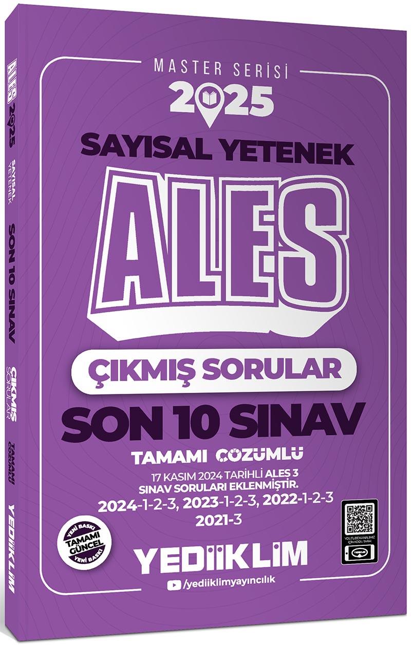 Yediiklim 2025 ALES Master Serisi Sayısal Yetenek Tamamı Çözümlü Son 10 Sınav Çıkmış Sorular