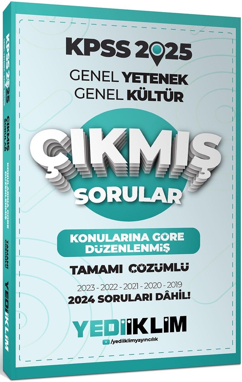 Yediiklim 2025 KPSS Genel Yetenek Genel Kültür Konularına Göre Düzenlenmiş Tamamı Çözümlü Çıkmış Sorular