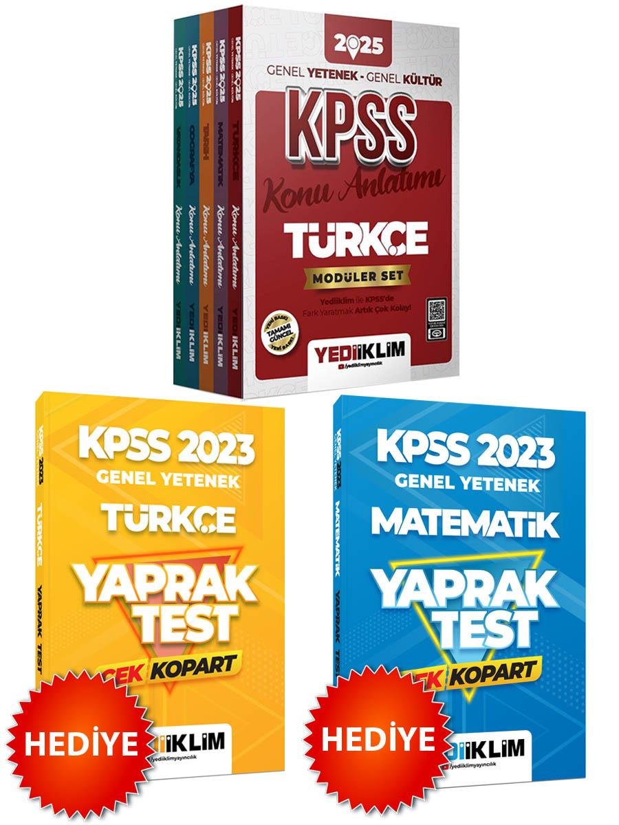Yediiklim 2025 KPSS GY GK Konu Anlatımlı Modüler Set ve Türkçe-Matematik Yaprak Test Hediye 