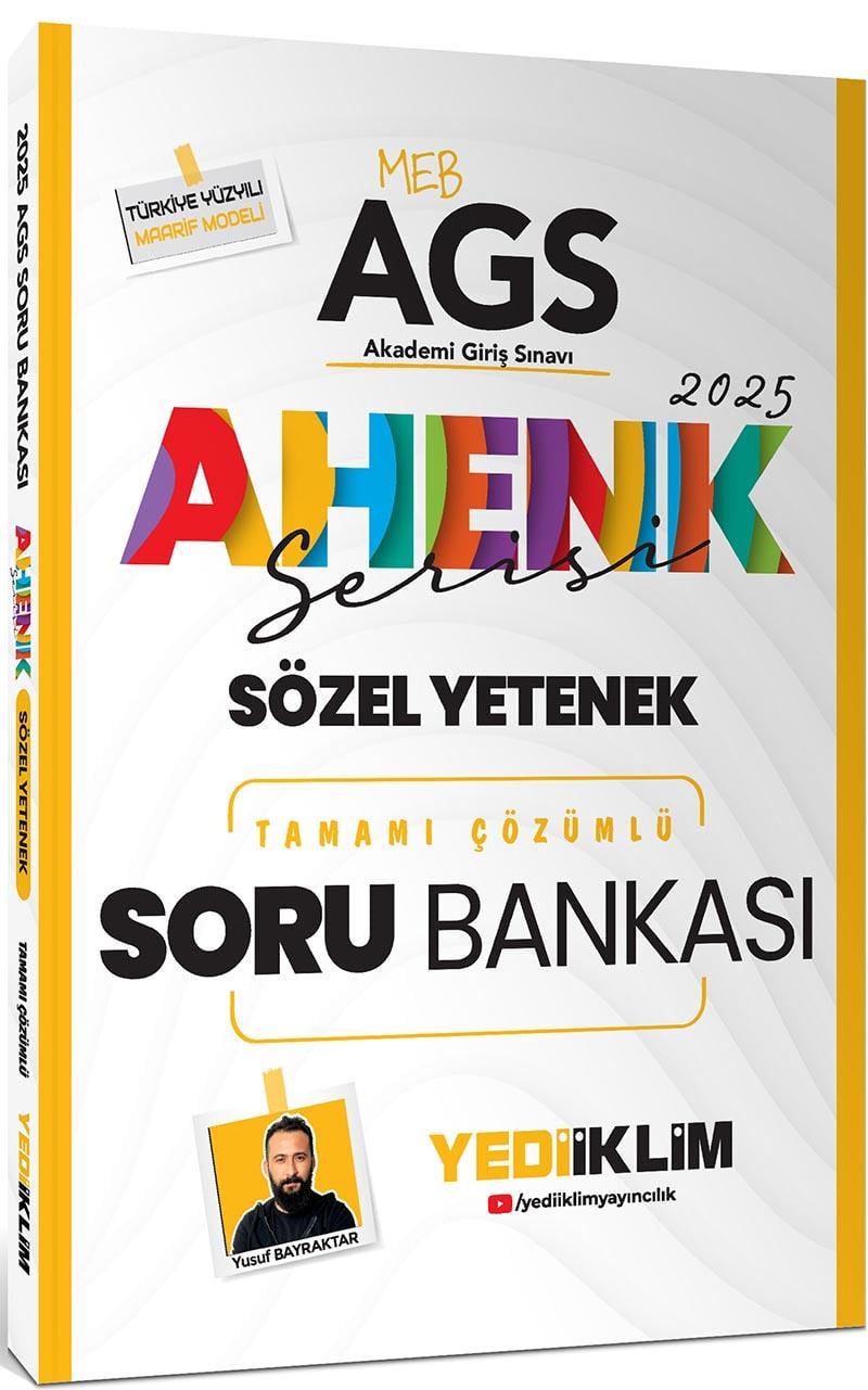 Yediiklim 2025 MEB AGS Ahenk Serisi Sözel Yetenek Tamamı Çözümlü Soru Bankası