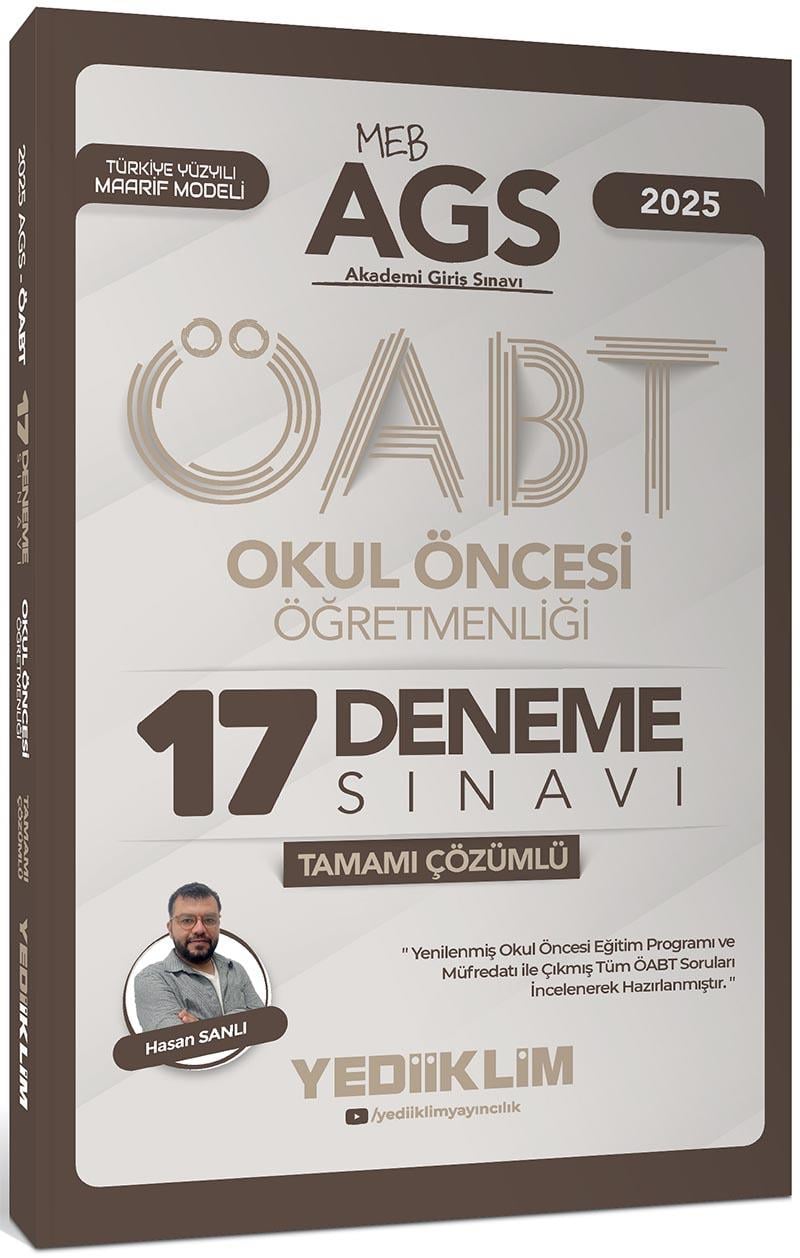 Yediiklim 2025 MEB AGS ÖABT Okul Öncesi Öğretmenliği Tamamı Çözümlü 17 Deneme Sınavı