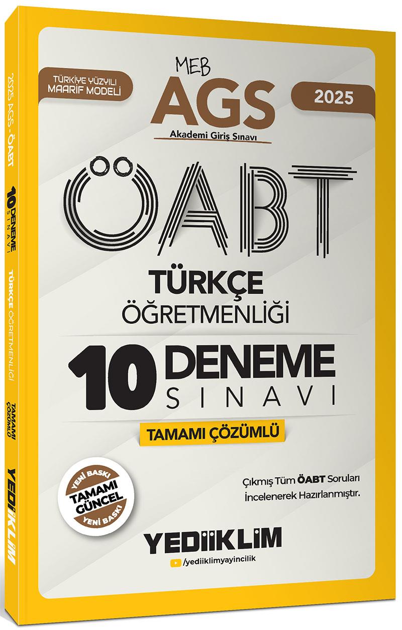 Yediiklim 2025 MEB AGS ÖABT Türkçe Öğretmenliği Tamamı Çözümlü 10 Deneme Sınavı