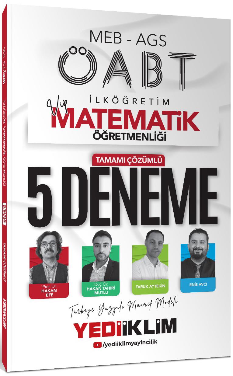 Yediiklim 2025 MEB AGS ÖABT VİP İlköğretim Matematik Öğretmenliği Tamamı Çözümlü 5 Deneme Sınavı