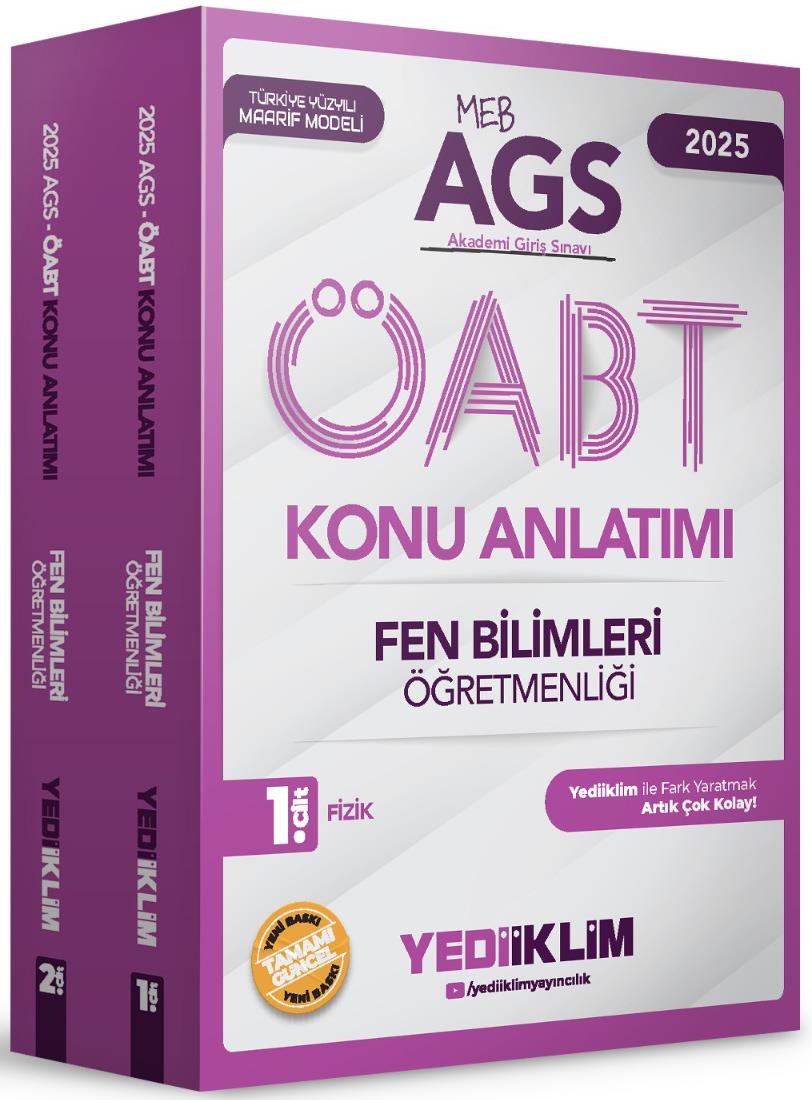Yediiklim 2025 MEBS AGS ÖABT Fen Bilimleri Öğretmenliği Konu Anlatımı 2 Cilt