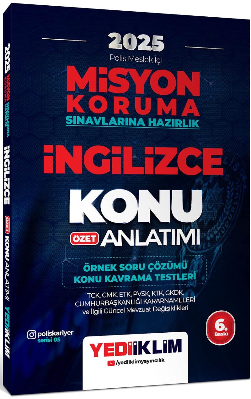 Yediiklim 2025 PAEM Misyon Koruma Sınavlarına Hazırlık İngilizce Özet Konu Anlatımı