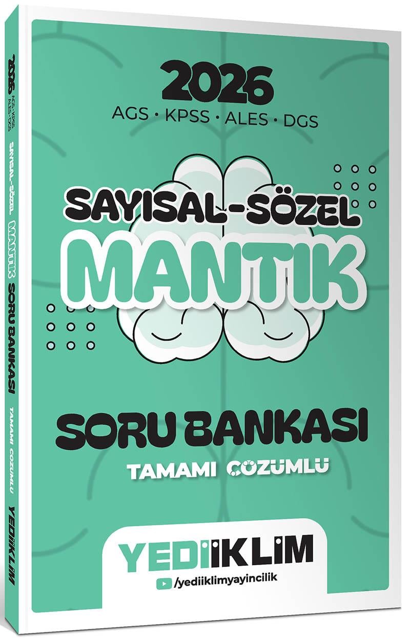 Yediiklim 2026 AGS KPSS ALES DGS Sayısal Sözel Mantık Tamamı Çözümlü Soru Bankası
