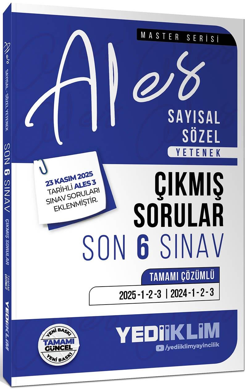 Yediiklim 2026 ALES  Sayısal Sözel Yetenek Tamamı Çözümlü Son 6 Sınav Çıkmış Sorular 