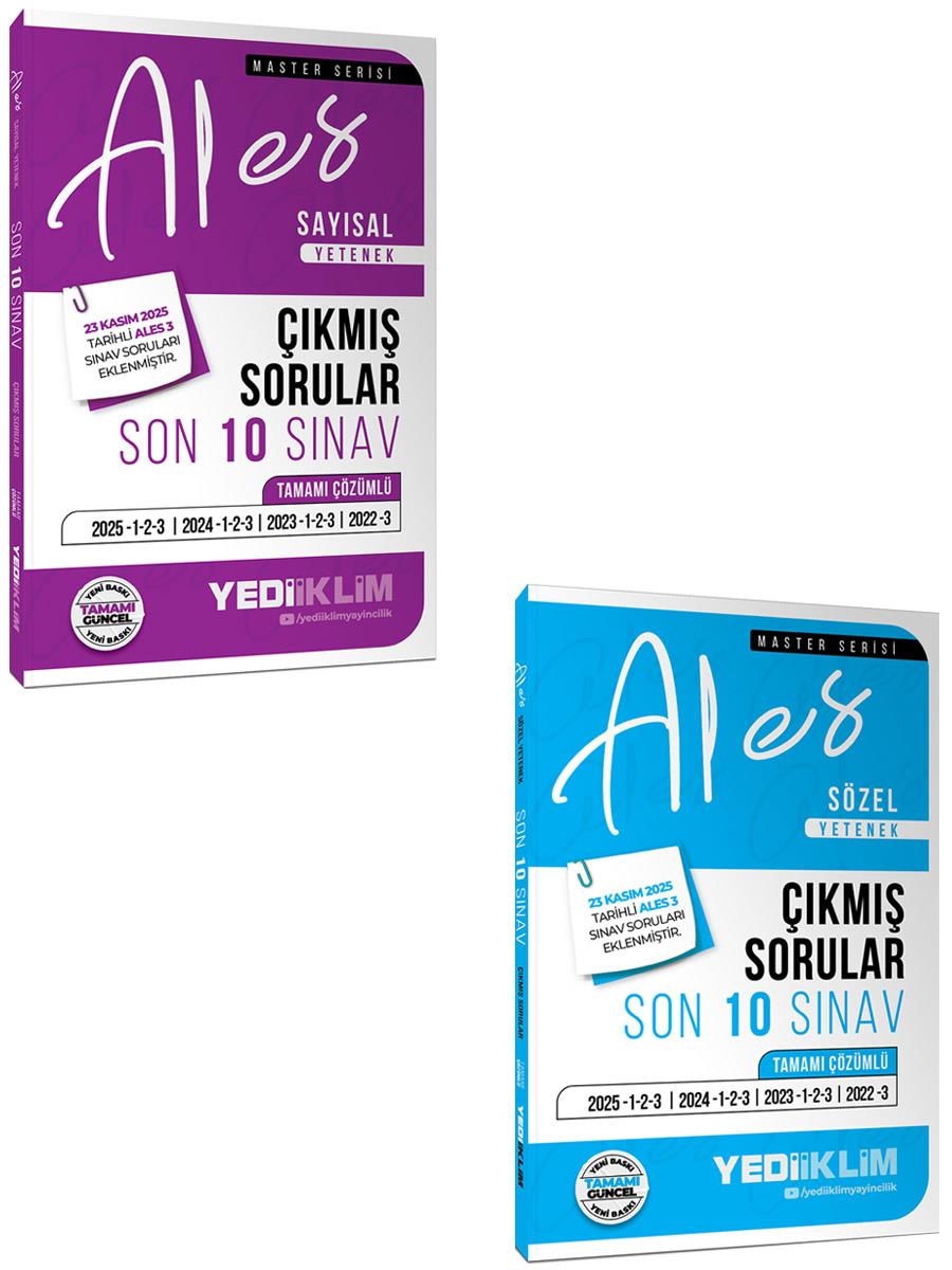 Yediiklim 2026 ALES Sayısal-Sözel Yetenek Tamamı Çözümlü Son 10 Sınav Çıkmış Sorular Seti