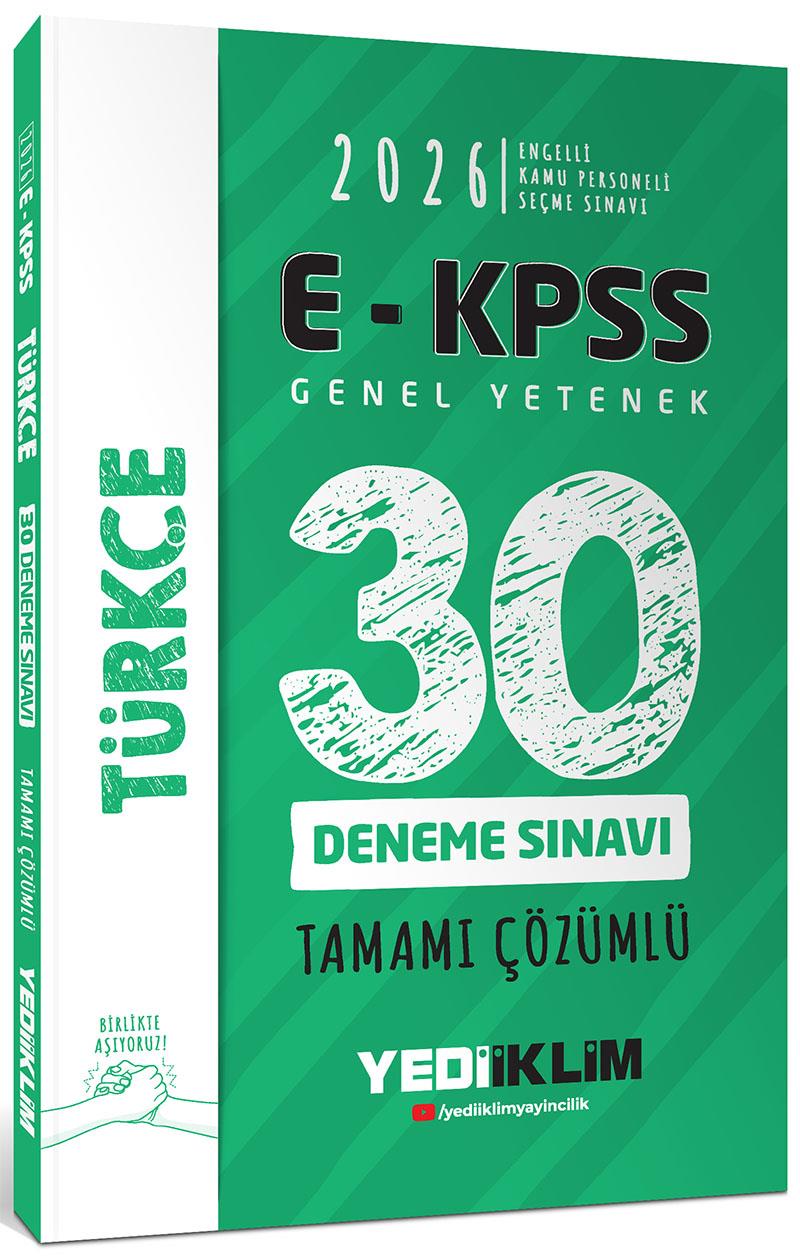 Yediiklim 2026 EKPSS Tüm Adaylar İçin Genel Yetenek Türkçe Tamamı Çözümlü 30 Deneme Sınavı