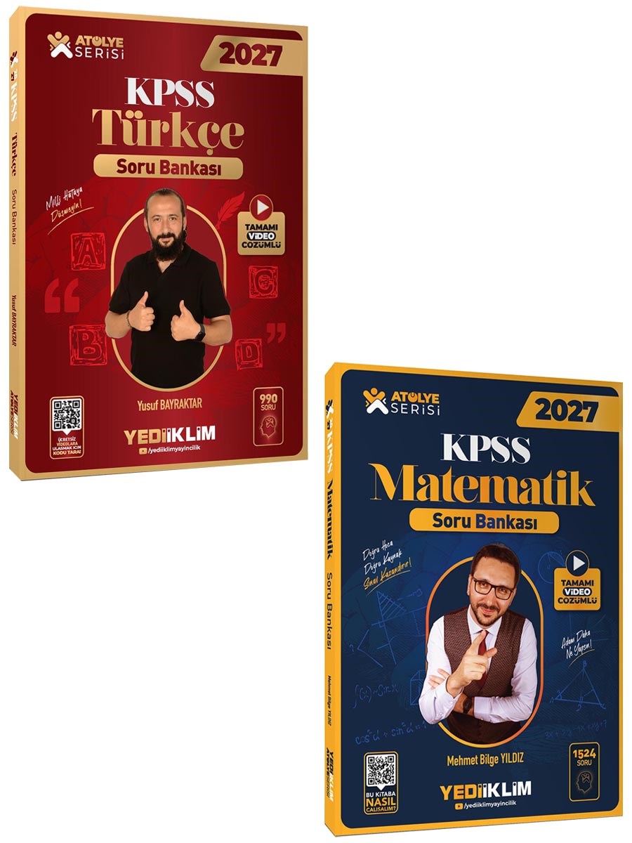 Yediiklim 2026 KPSS Atölye Serisi Genel Yetenek Tamamı Video Çözümlü Soru Bankası Seti 2 Kitap