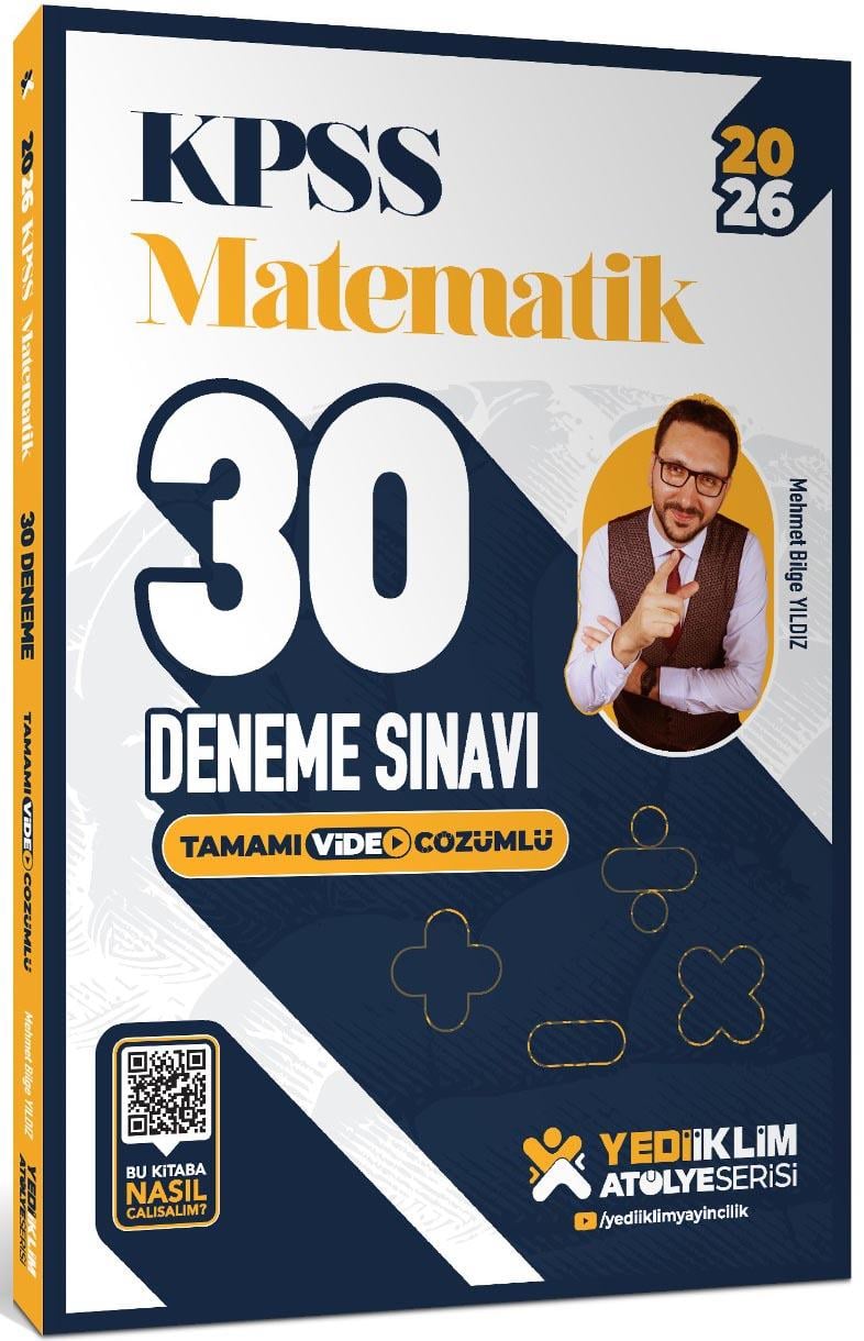 Yediiklim 2026 KPSS Atölye Serisi Matematik 30 Deneme Sınavı Tamamı Video Çözümlü