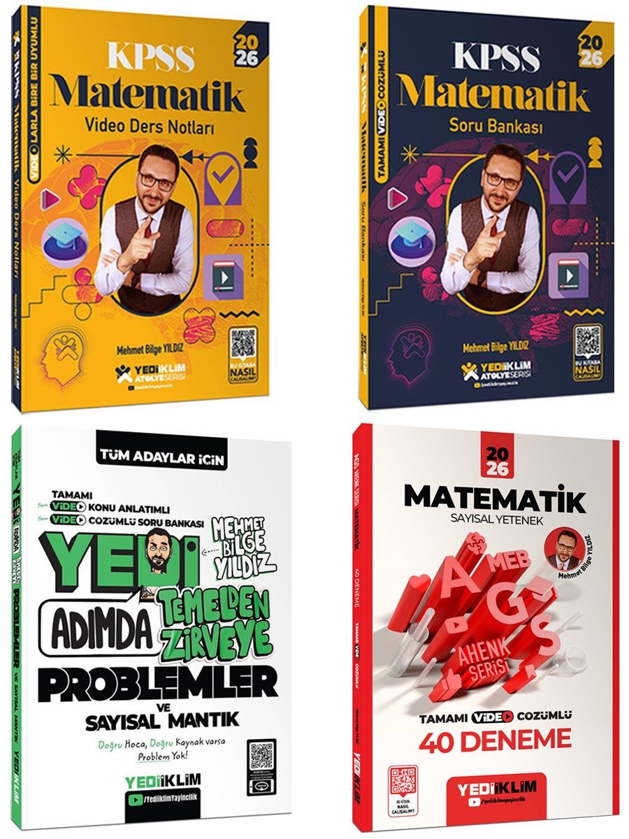 Yediiklim 2026 KPSS Atölye Serisi Matematik Konu Soru Deneme Yedi Adımda Problemler Seti 4 Kitap