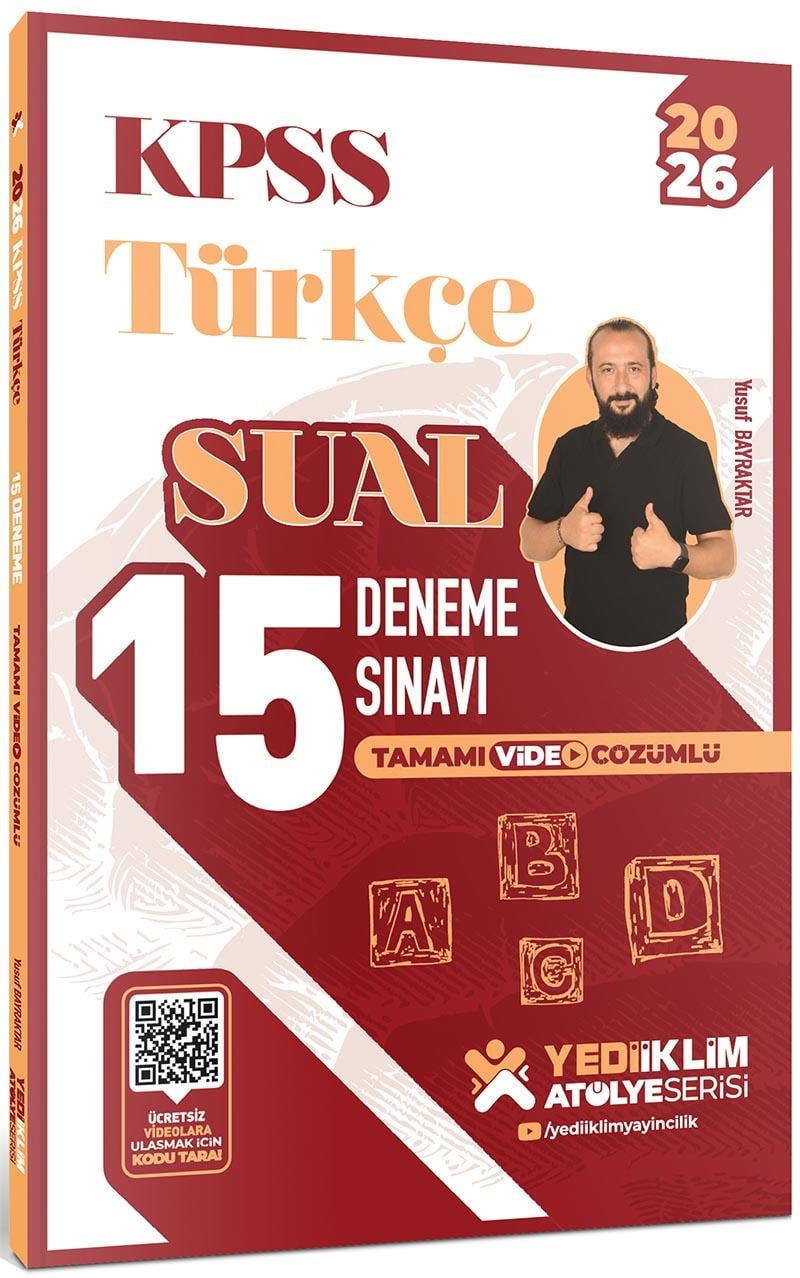 Yediiklim 2026 KPSS Atölye Serisi Türkçe Sual Tamamı Video Çözümlü 15 Deneme Sınavı