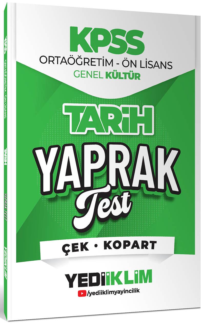 Yediiklim 2026 KPSS Ortaöğretim Ön Lisans Tarih Çek Kopart Yaprak Test