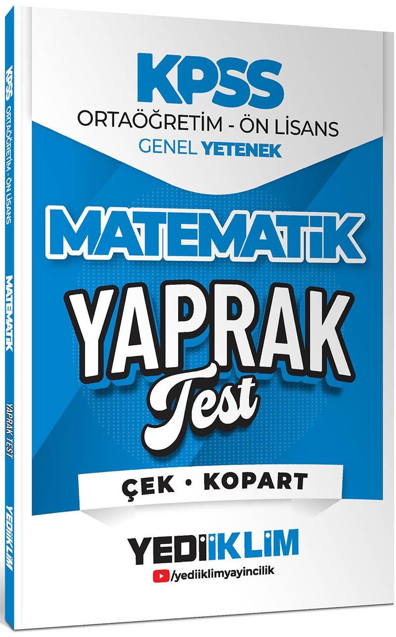 Yediiklim 2026 KPSS Ortaöğretim Ön Lisans Matematik Çek Kopart Yaprak Test 