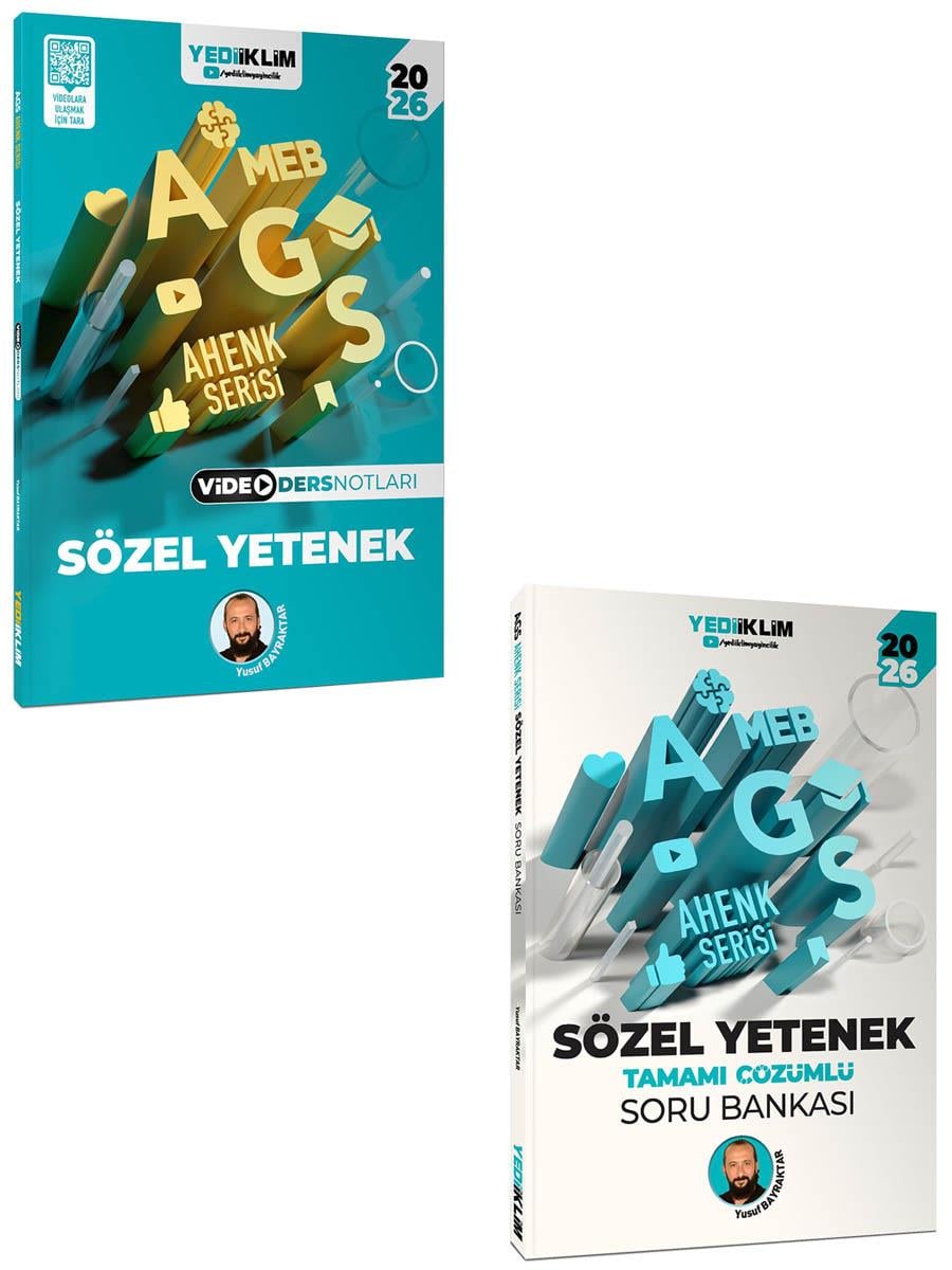 Yediiklim 2026 MEB AGS Ahenk Serisi Türkçe Sözel Yetenek Video Ders Notları ve Soru Bankası Seti 