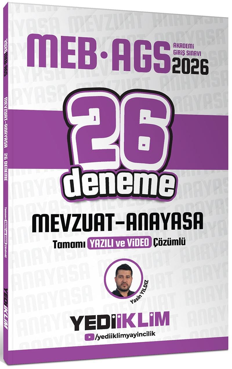 Yediiklim 2026 MEB AGS Mevzuat Anayasa Tamamı Yazılı ve Video Çözümlü 26 Deneme