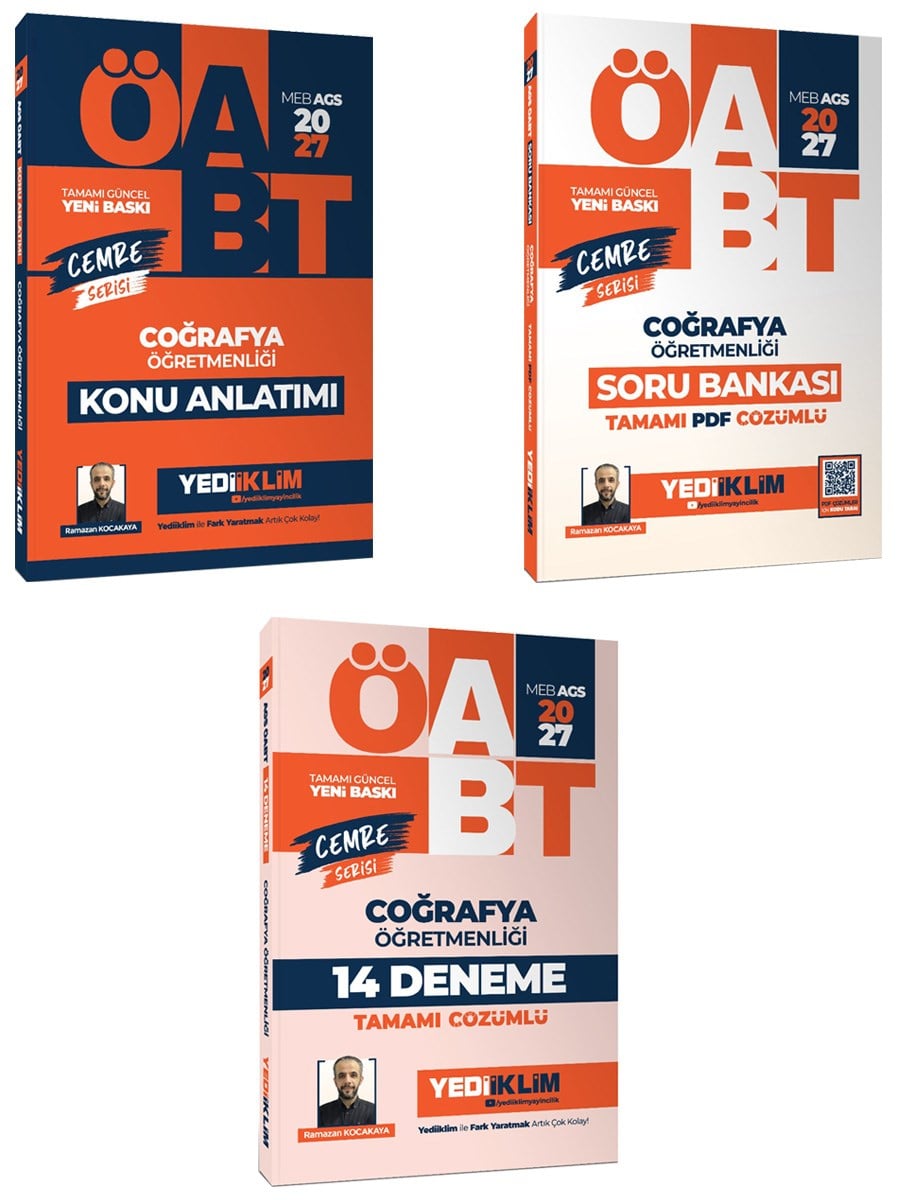 Yediiklim 2026 MEB AGS ÖABT Coğrafya Öğretmenliği Konu+Soru+Deneme Seti
