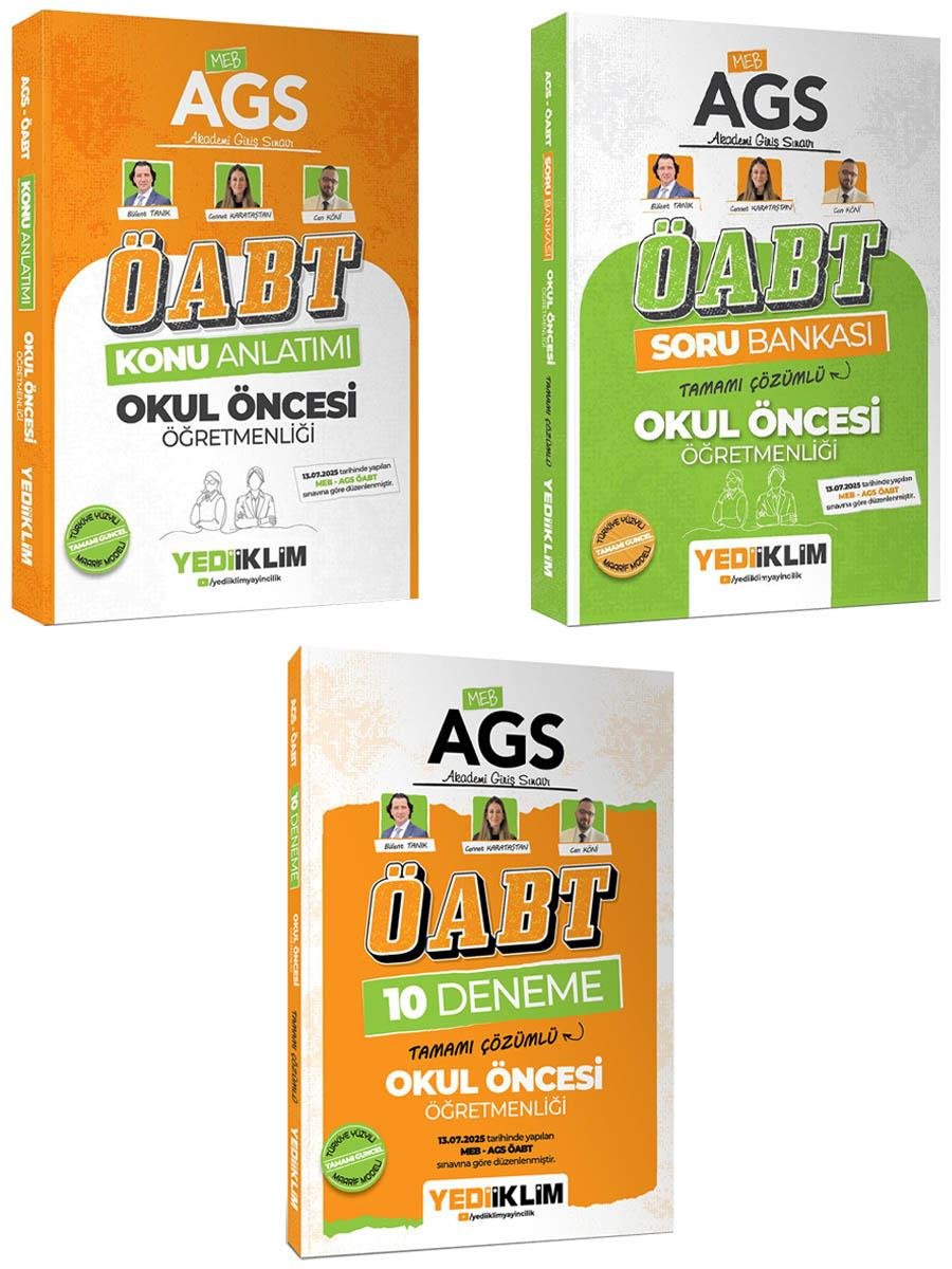 Yediiklim 2026 MEB AGS ÖABT Okul Öncesi Öğretmenliği Konu+Soru+Deneme Seti